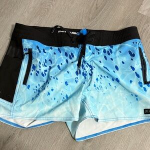 Original Penguin Black and Blue Swim Board Shorts